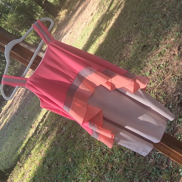 ❤️5/$25  c luce coral orange and tan dress - Picture 8 of 10